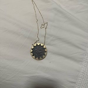 House of Harlow 1960 Leather Sunburst Pendant Necklace
